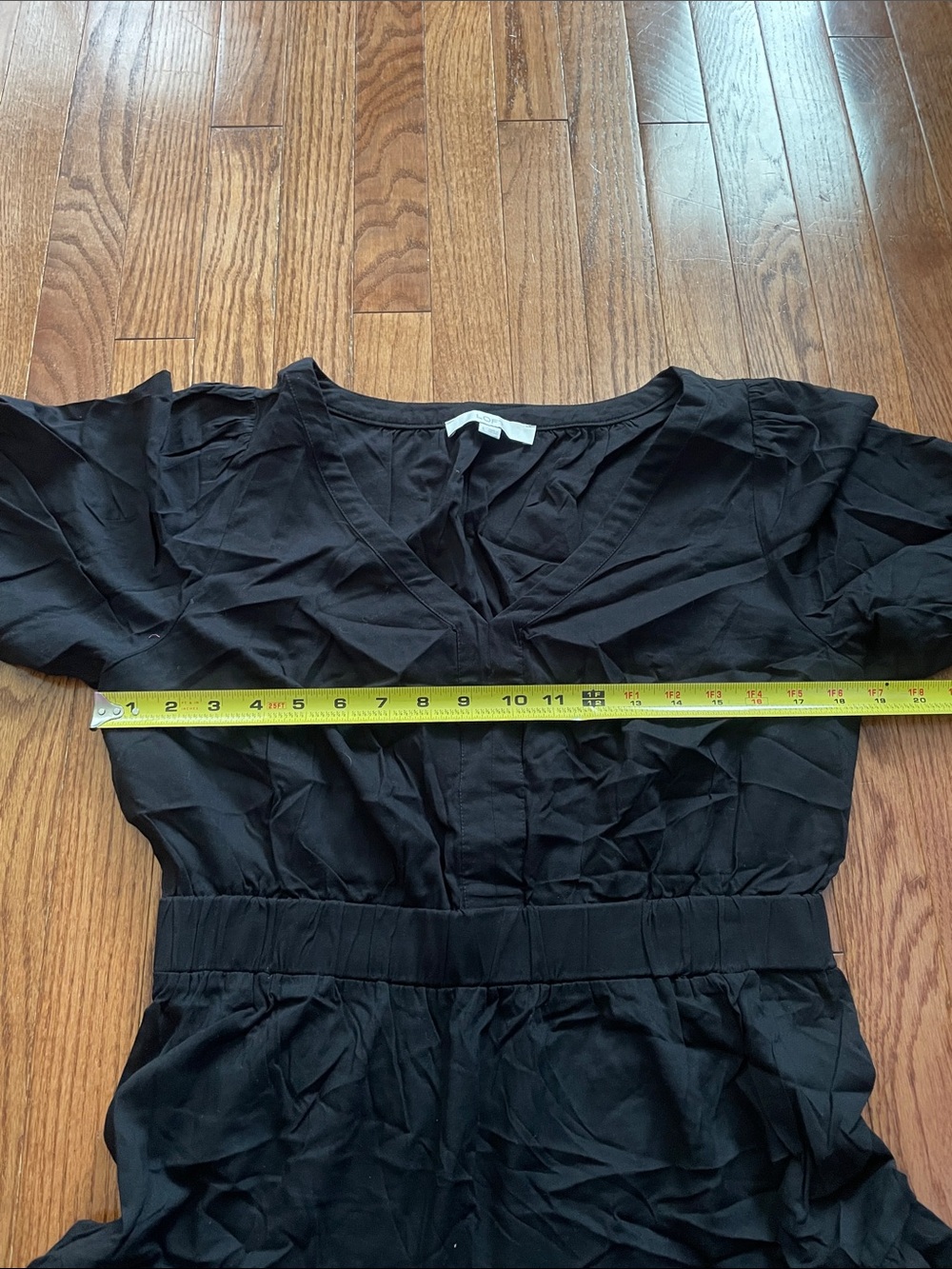 LOFT Black Tiered Midi Dress Women’s Sz Large - Picture 5 of 9